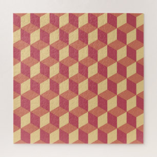 Puzzle Resumen Naranja Patrón de cubo rojo