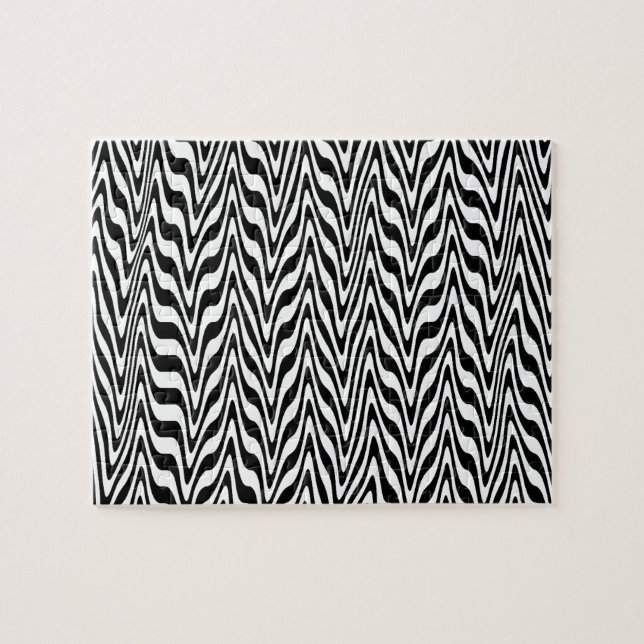 Puzzle Resumen negro y blanco Zigzag (Horizontal)