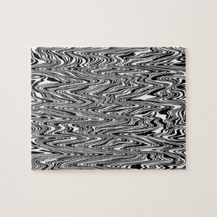 Puzzle Resumen negro y blanco Zigzag Swirl