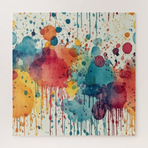 Puzzle Resumen Paint Splats Multicololed