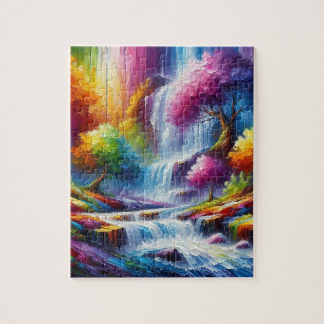 Puzzle Resumen Paintaje Paisaje Pintura AI Arte Generado (Vertical)