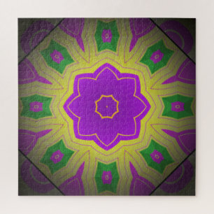 Puzzle Resumen Psicodelia Amarillo Mauve y Mandala Verde