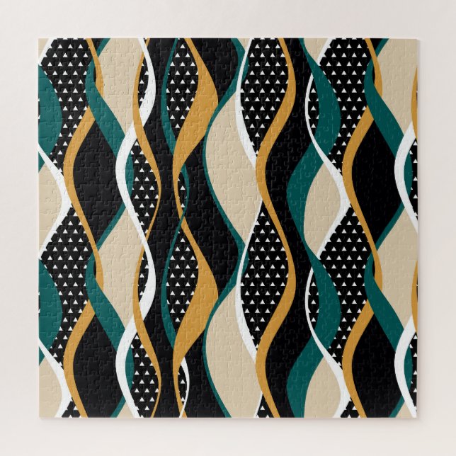 Puzzle Resumen rayado, colorido patrón ondulado. (Vertical)