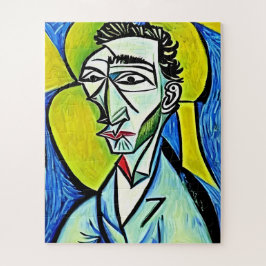 Puzzle Resumen retrato masculino de arte divertido amaril