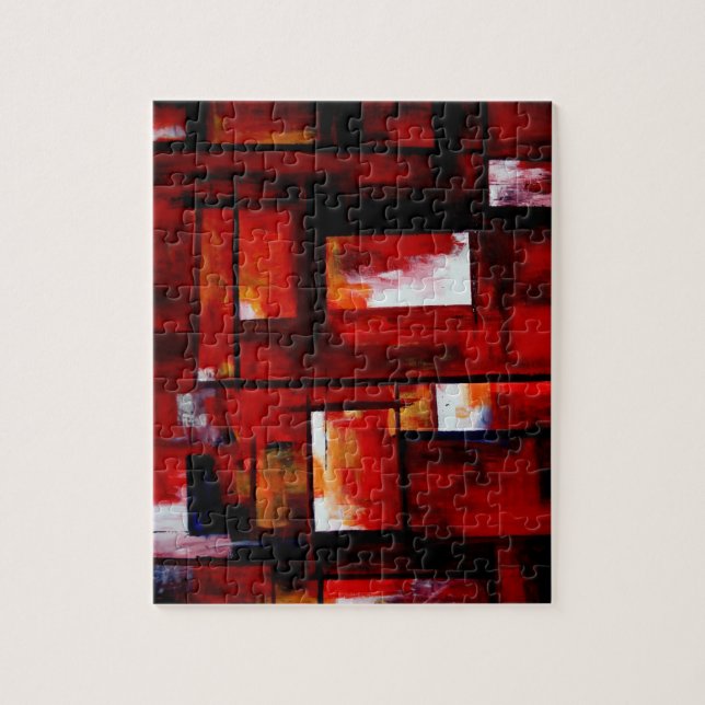 Puzzle Resumen rojo arte original creativo moderno (Vertical)