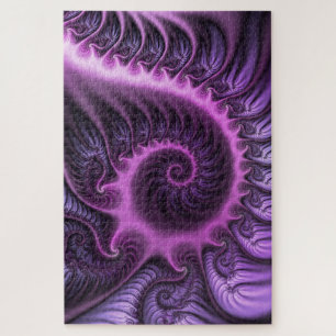 Puzzle Resumen Vivid Guay Pink Purple Fractal Art Spiral