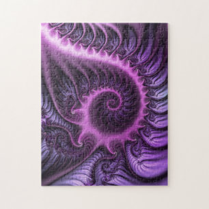 Puzzle Resumen Vivid Guay Pink Purple Fractal Art Spiral