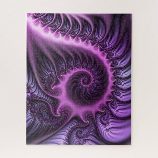 Puzzle Resumen Vivid Guay Pink Purple Fractal Art Spiral (Vertical)