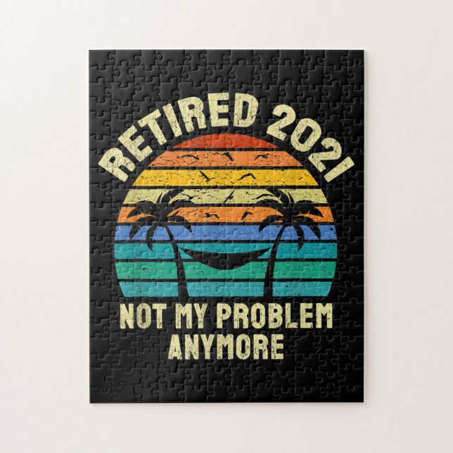 Puzzle Retirement Gifts Vintage Retired 2021 (Vertical)