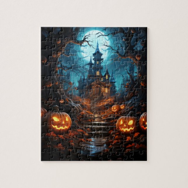 Puzzle Retiro de brujas en Halloween forestal (Vertical)