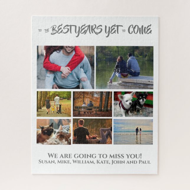 Puzzle retiro de collage de fotos de personalizados | 8 b (Vertical)