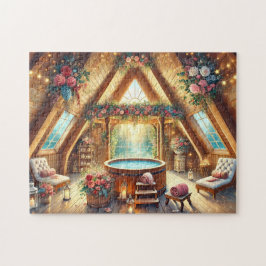 Puzzle Retiro de Jacuzzi Floral Spa Loft Cabaña con Velas