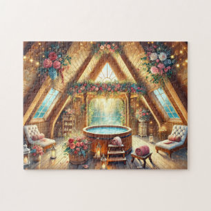Puzzle Retiro de Jacuzzi Floral Spa Loft Cabaña con Velas