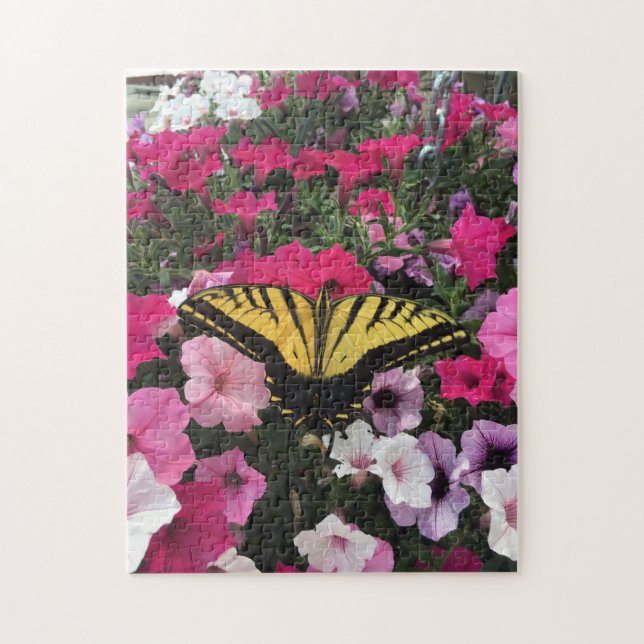 Puzzle Retos de la mariposa amarilla y las flores (Vertical)