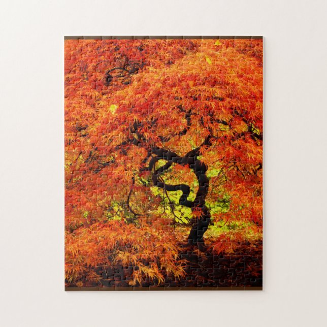 Puzzle Retos del Naranja de arce japonés en otoño (Vertical)