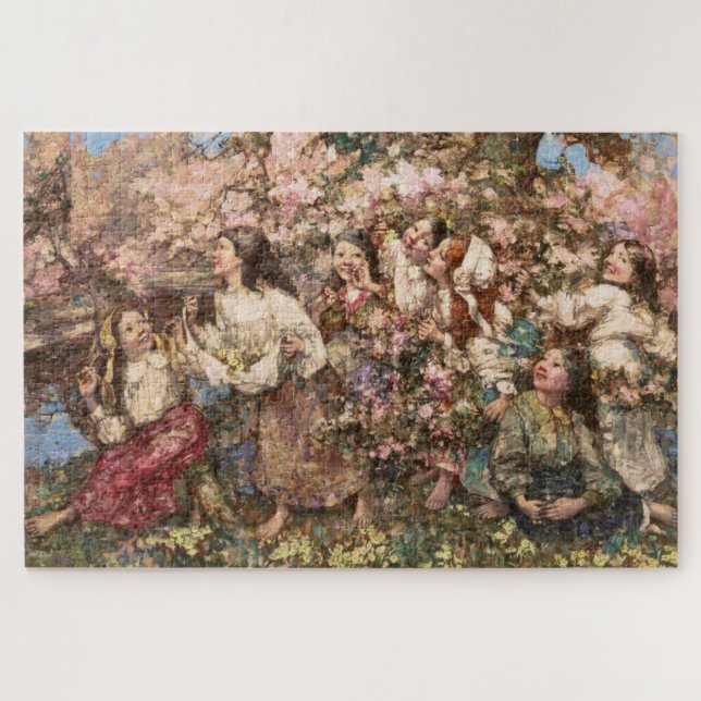 Puzzle Retraso de primavera (por Edward Atkinson Hornel) (Horizontal)