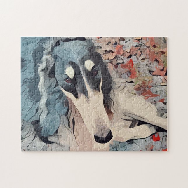 Puzzle Retrato abstracto de Borzoi (Horizontal)