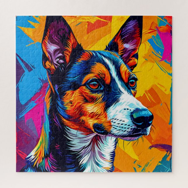 Puzzle Retrato abstracto de perro Basenji (Vertical)