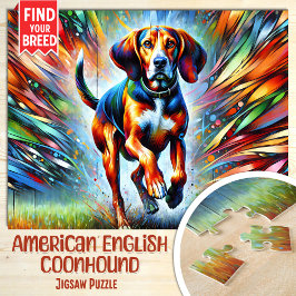 Puzzle Retrato Acrílico de Perro American English Coonhou