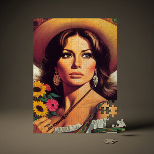 Puzzle Retrato Antiguo Pin Up