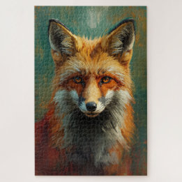 Puzzle Retrato artístico de Fox roja - Pintura vibrante d