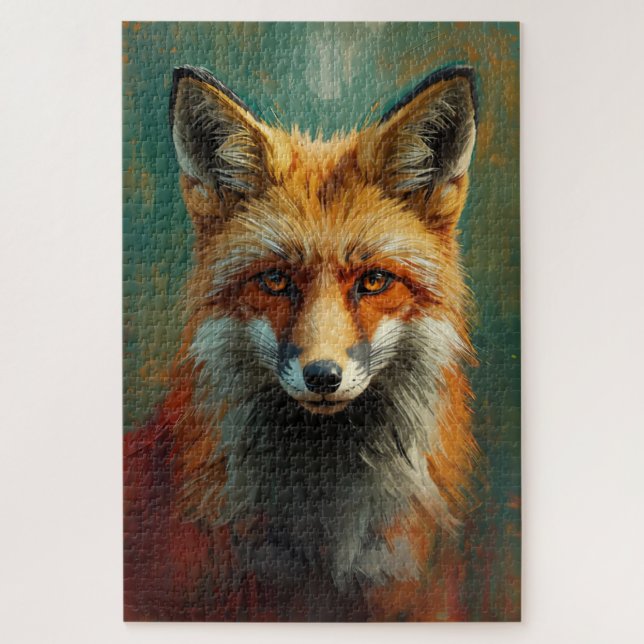 Puzzle Retrato artístico de Fox roja - Pintura vibrante d (Vertical)