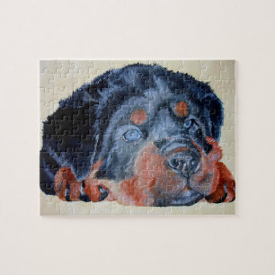 Puzzle Retrato artístico de Rottweiler Puppy Mascota