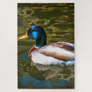 Puzzle Retrato artístico del pato mallard