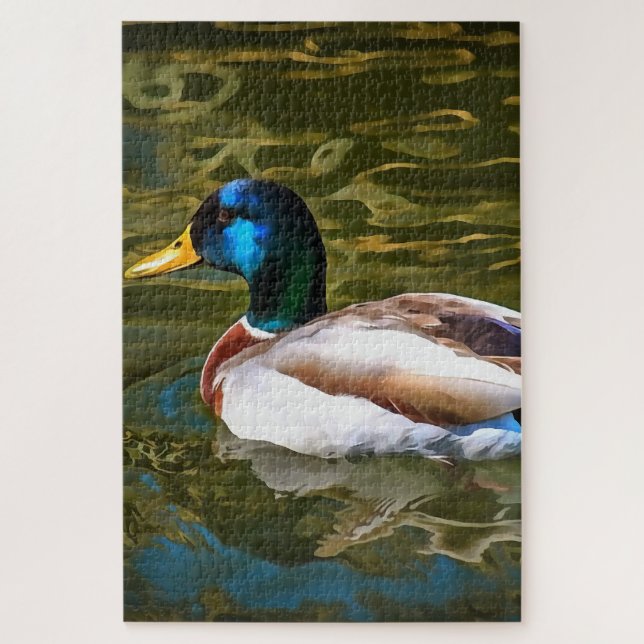 Puzzle Retrato artístico del pato mallard (Vertical)