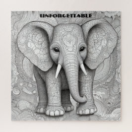Puzzle Retrato blanco y negro: arte detallado del elefant