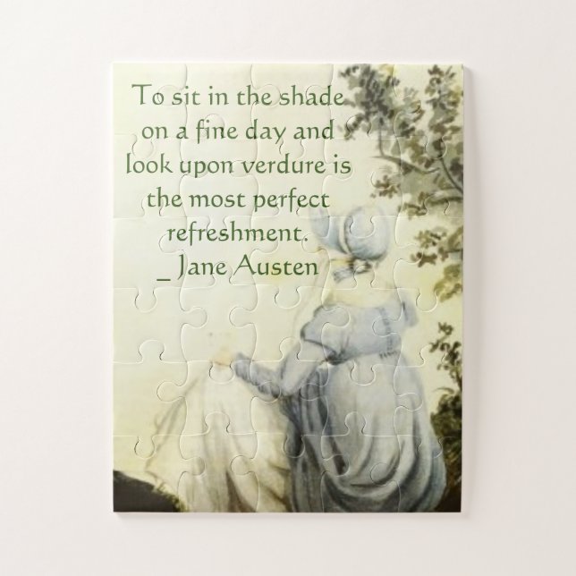 Puzzle Retrato +cita de Jane Austen (Vertical)