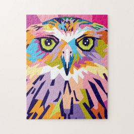 Puzzle Retrato colorido de búho pop Art