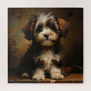 Puzzle Retrato cuadrado del realismo del cachorro haitian