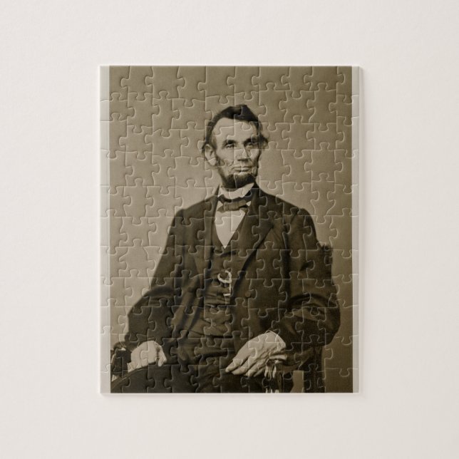 Puzzle Retrato de Abraham Lincoln (1809-65) (foto de b/w) (Vertical)