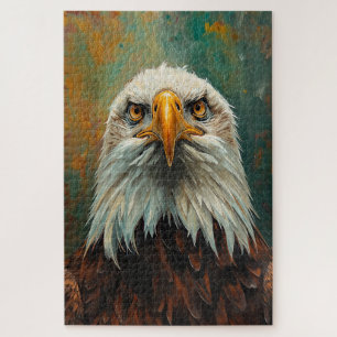 Puzzle Retrato de águila artística - Pintura de aceite vi