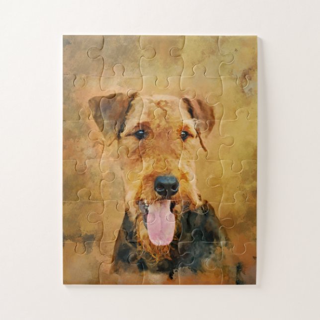 Puzzle Retrato de Airedale Terrier colorido (Vertical)