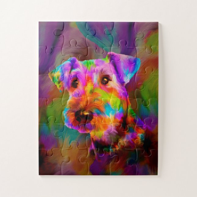 Puzzle Retrato de Airedale Terrier colorido (Vertical)