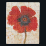 Puzzle Retrato de amapola roja<br><div class="desc">Retrato de Adormidera Roja I de Tim OToole. Presenta una sola amapola roja vívida sobre un fondo neutro.</div>