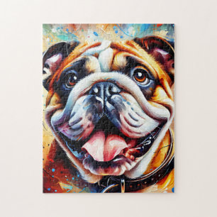 Puzzle Retrato de arte en acrílico de Bulldog para amante