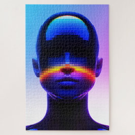 Puzzle Retrato de Arte Pixel Futurista – Abstracto Digita