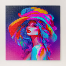 Retrato de arte pop neón