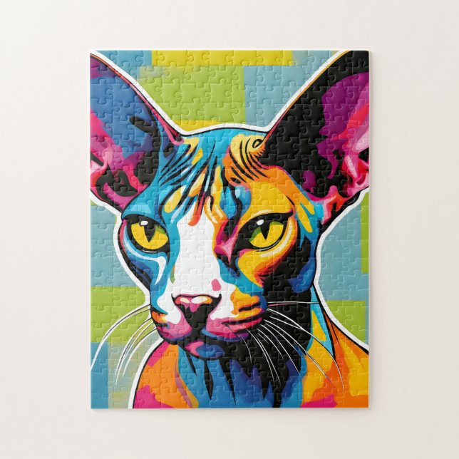 Puzzle Retrato de arte pop para gatos (Vertical)