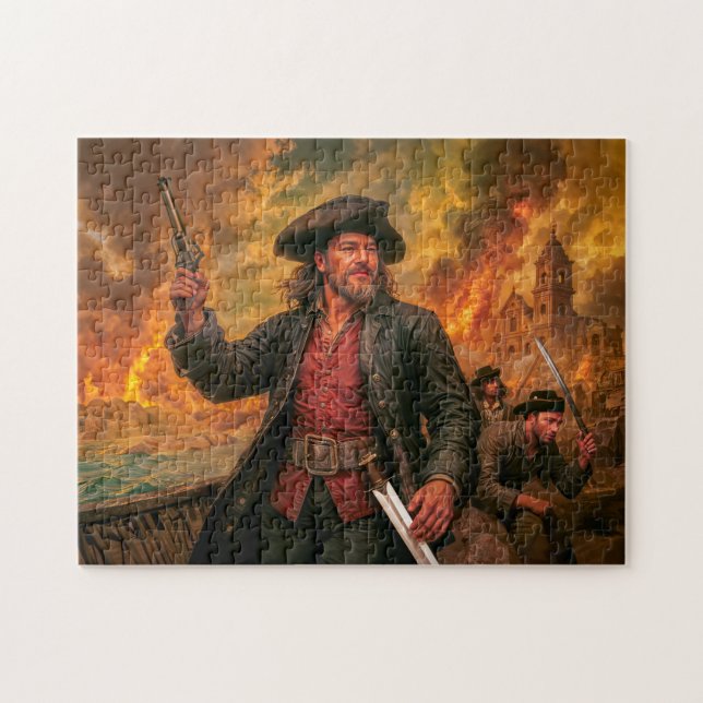 Puzzle Retrato de batalla del pirata Henry Morgan (Horizontal)
