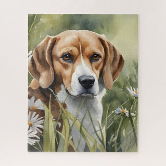 Puzzle Retrato de Beagle en la hierba