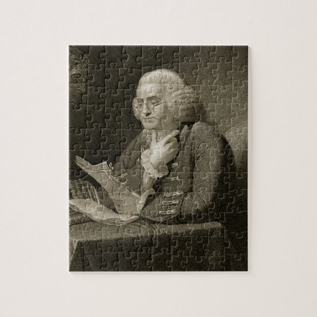 Puzzle Retrato de Benjamin Franklin, grabado por Thomas (Vertical)