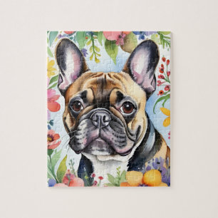 Puzzle Retrato de Bulldog Francés Colorido Mascota Famili