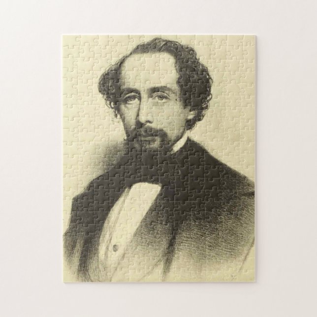 Puzzle Retrato de Charles Dickens del vintage (Vertical)