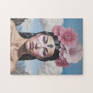 Puzzle Retrato de chica de flores