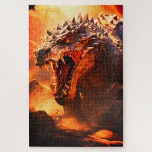 Puzzle Retrato de Dragón de Lava Intensa