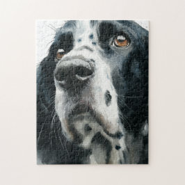 Puzzle retrato de english springer spaniel con moteado